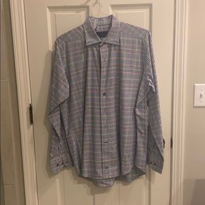 David Donahue checkered dress shirt